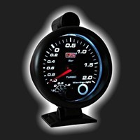 Прибор AUTO GAUGE давления турбо /95 мм/ c дополнительной внешней вспышкой, чёрный, с супербелой под