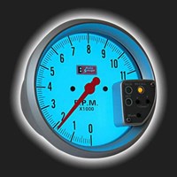 Прибор AUTO GAUGE тахометр /125 мм/ c внешней вспышкой, люминесцентный, с памятью, на подставке, 0-1